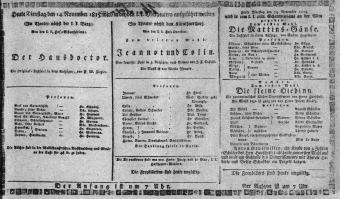 Theaterzettel (Oper und Burgtheater in Wien) 18151114 Seite: 1