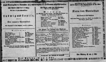 Theaterzettel (Oper und Burgtheater in Wien) 18151120 Seite: 1