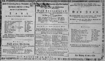 Theaterzettel (Oper und Burgtheater in Wien) 18151130 Seite: 1