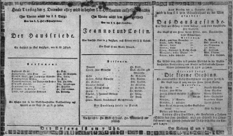 Theaterzettel (Oper und Burgtheater in Wien) 18151205 Seite: 1