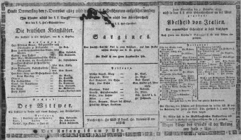Theaterzettel (Oper und Burgtheater in Wien) 18151207 Seite: 1