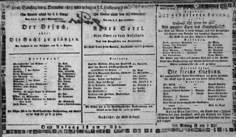 Theaterzettel (Oper und Burgtheater in Wien) 18151209 Seite: 1