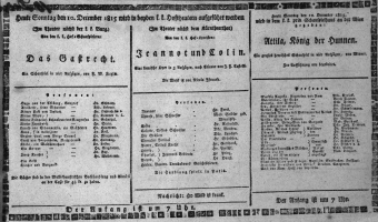 Theaterzettel (Oper und Burgtheater in Wien) 18151210 Seite: 1
