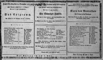 Theaterzettel (Oper und Burgtheater in Wien) 18151212 Seite: 1
