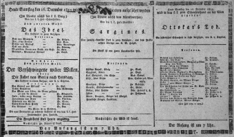 Theaterzettel (Oper und Burgtheater in Wien) 18151216 Seite: 1
