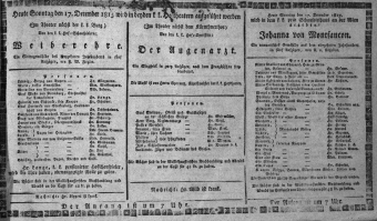 Theaterzettel (Oper und Burgtheater in Wien) 18151217 Seite: 1