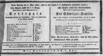 Theaterzettel (Oper und Burgtheater in Wien) 18210504 Seite: 1