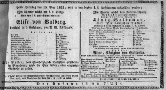 Theaterzettel (Oper und Burgtheater in Wien) 18210515 Seite: 1