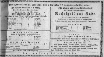 Theaterzettel (Oper und Burgtheater in Wien) 18210517 Seite: 1