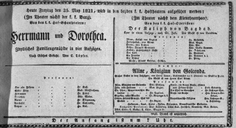 Theaterzettel (Oper und Burgtheater in Wien) 18210525 Seite: 1