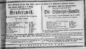 Theaterzettel (Oper und Burgtheater in Wien) 18210530 Seite: 1
