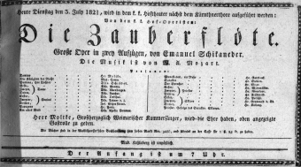 Theaterzettel (Oper und Burgtheater in Wien) 18210703 Seite: 1