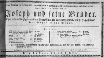 Theaterzettel (Oper und Burgtheater in Wien) 18210708 Seite: 1