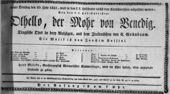 Theaterzettel (Oper und Burgtheater in Wien) 18210710 Seite: 1
