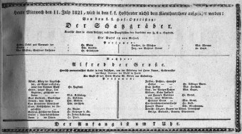 Theaterzettel (Oper und Burgtheater in Wien) 18210711 Seite: 1