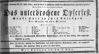 Theaterzettel (Oper und Burgtheater in Wien) 18210715 Seite: 1