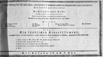 Theaterzettel (Oper und Burgtheater in Wien) 18210716 Seite: 1