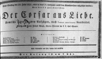 Theaterzettel (Oper und Burgtheater in Wien) 18210728 Seite: 1