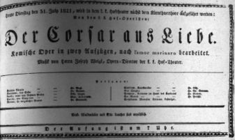 Theaterzettel (Oper und Burgtheater in Wien) 18210731 Seite: 1