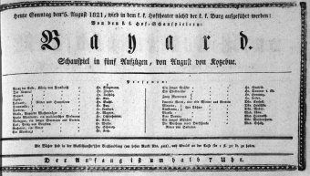 Theaterzettel (Oper und Burgtheater in Wien) 18210805 Seite: 1