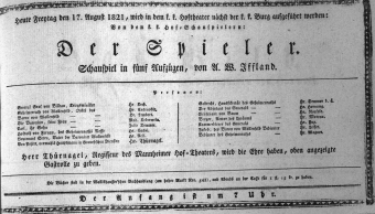 Theaterzettel (Oper und Burgtheater in Wien) 18210817 Seite: 1