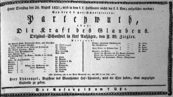 Theaterzettel (Oper und Burgtheater in Wien) 18210828 Seite: 1