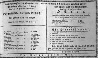 Theaterzettel (Oper und Burgtheater in Wien) 18210924 Seite: 1