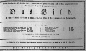 Theaterzettel (Oper und Burgtheater in Wien) 18211013 Seite: 1