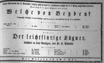Theaterzettel (Oper und Burgtheater in Wien) 18211205 Seite: 1