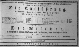Theaterzettel (Oper und Burgtheater in Wien) 18211218 Seite: 1