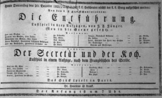 Theaterzettel (Oper und Burgtheater in Wien) 18211220 Seite: 1
