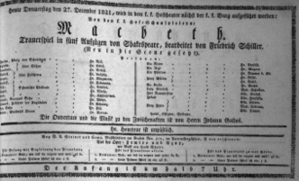 Theaterzettel (Oper und Burgtheater in Wien) 18211227 Seite: 1