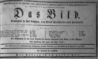 Theaterzettel (Oper und Burgtheater in Wien) 18211231 Seite: 1