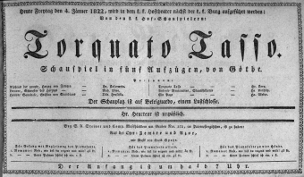 Theaterzettel (Oper und Burgtheater in Wien) 18220104 Seite: 1