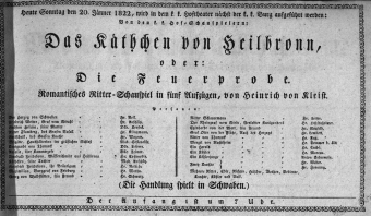 Theaterzettel (Oper und Burgtheater in Wien) 18220120 Seite: 1