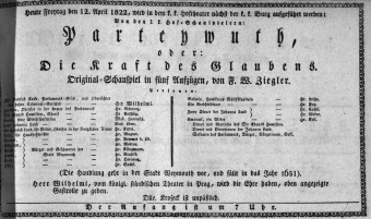 Theaterzettel (Oper und Burgtheater in Wien) 18220412 Seite: 1