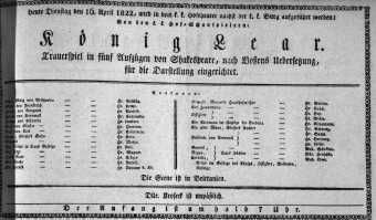 Theaterzettel (Oper und Burgtheater in Wien) 18220416 Seite: 1