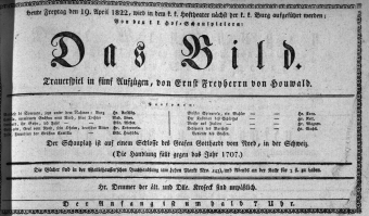 Theaterzettel (Oper und Burgtheater in Wien) 18220419 Seite: 1