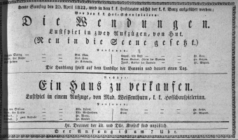 Theaterzettel (Oper und Burgtheater in Wien) 18220420 Seite: 1