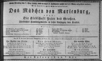Theaterzettel (Oper und Burgtheater in Wien) 18220507 Seite: 1