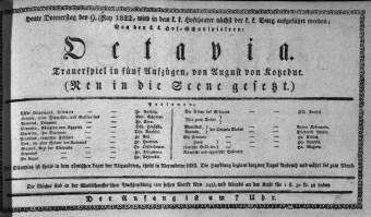 Theaterzettel (Oper und Burgtheater in Wien) 18220509 Seite: 1