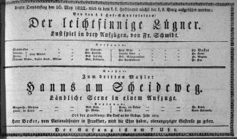 Theaterzettel (Oper und Burgtheater in Wien) 18220516 Seite: 1