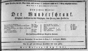 Theaterzettel (Oper und Burgtheater in Wien) 18220528 Seite: 1