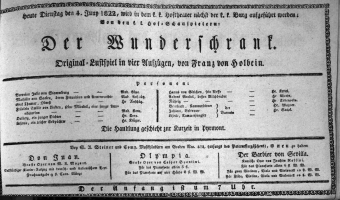 Theaterzettel (Oper und Burgtheater in Wien) 18220604 Seite: 1