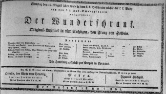 Theaterzettel (Oper und Burgtheater in Wien) 18220817 Seite: 1