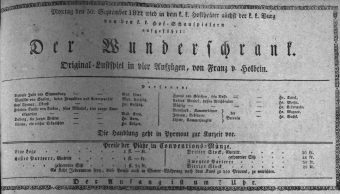 Theaterzettel (Oper und Burgtheater in Wien) 18220930 Seite: 1