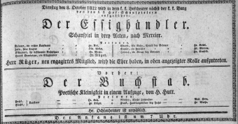Theaterzettel (Oper und Burgtheater in Wien) 18221008 Seite: 1