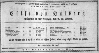 Theaterzettel (Oper und Burgtheater in Wien) 18221012 Seite: 2
