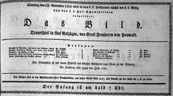 Theaterzettel (Oper und Burgtheater in Wien) 18221116 Seite: 1