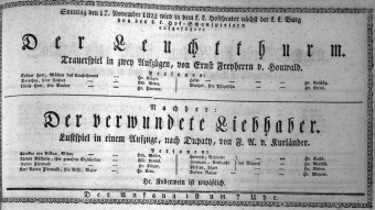 Theaterzettel (Oper und Burgtheater in Wien) 18221117 Seite: 1